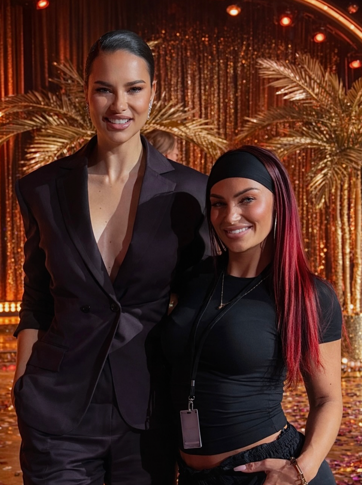 LaTina Rusin on the set of Germany's Next Topmodel